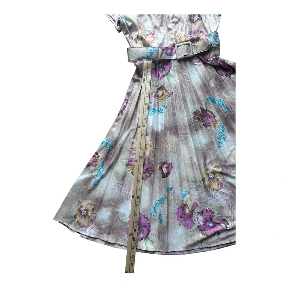 Vintage Conti-Lee New York floral key hole‎ dress with belt